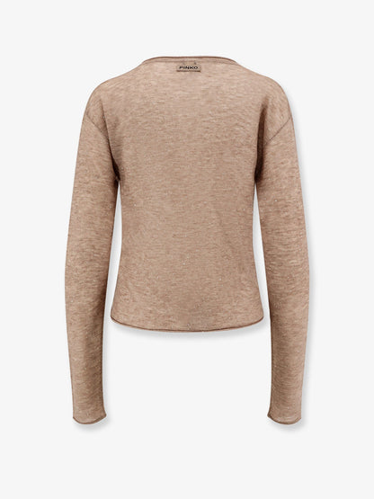 Pinko Salomone Wool Sweater With Micro Sequins