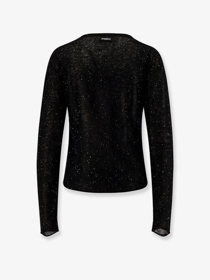 Pinko Salomone Wool Sweater With Micro Sequins