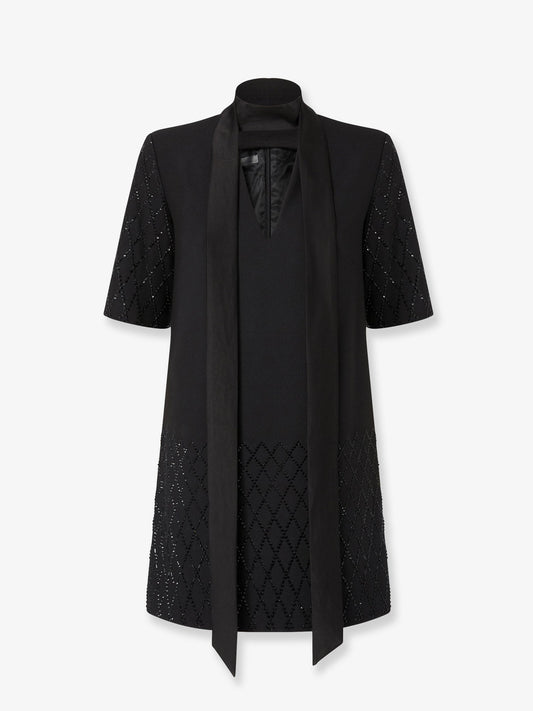 Pinko Lipogramma Short Dress With Rhinestones