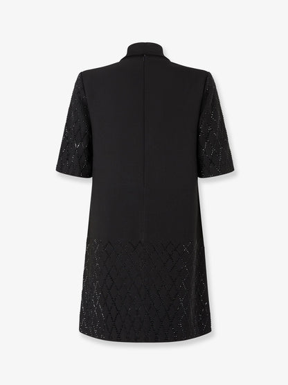 Pinko Lipogramma Short Dress With Rhinestones