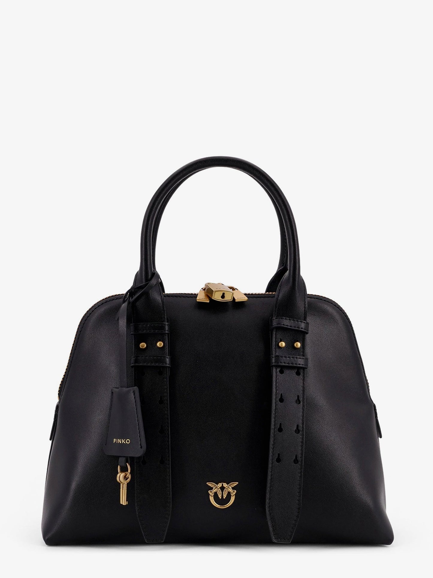 Pinko Bowling Bag Leather Shoulder Bag