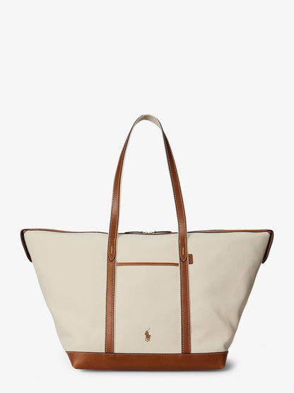 Polo Ralph Lauren Canvas Travel Bag With Leather Profiles