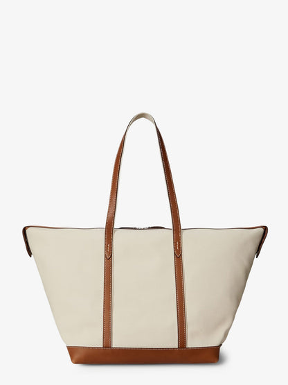 Polo Ralph Lauren Canvas Travel Bag With Leather Profiles
