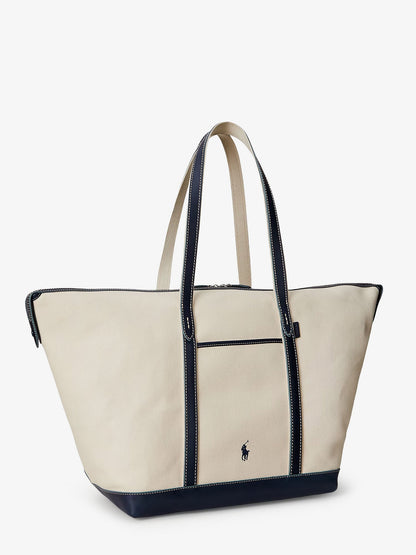 Polo Ralph Lauren Canvas Travel Bag With Leather Profiles