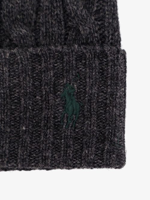 Polo Ralph Lauren Wool blend cable knit beanie hat - Barclay Grey Hthr
