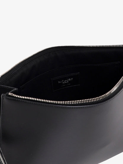 Saint Laurent Leather Clutch With Monogram Detail