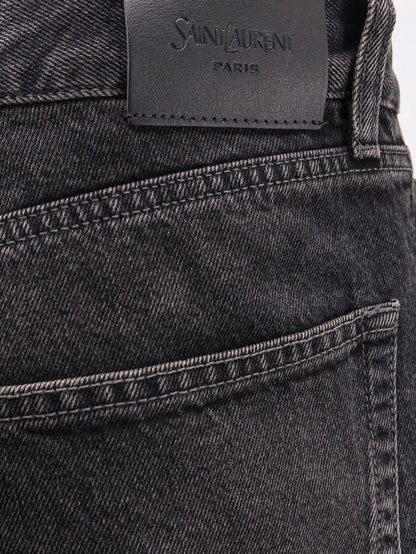 Saint Laurent Long Mick Black Denim Trousers