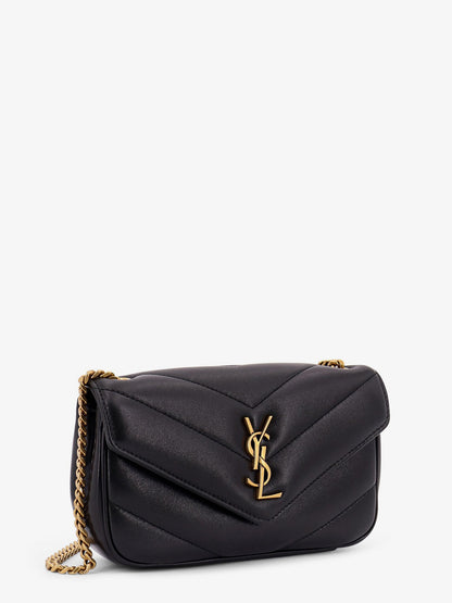 Saint Laurent Loulou Mini Leather Crosbody Bag With Chevron Stitching