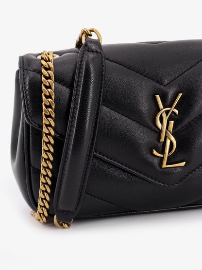Saint Laurent Loulou Mini Leather Crosbody Bag With Chevron Stitching