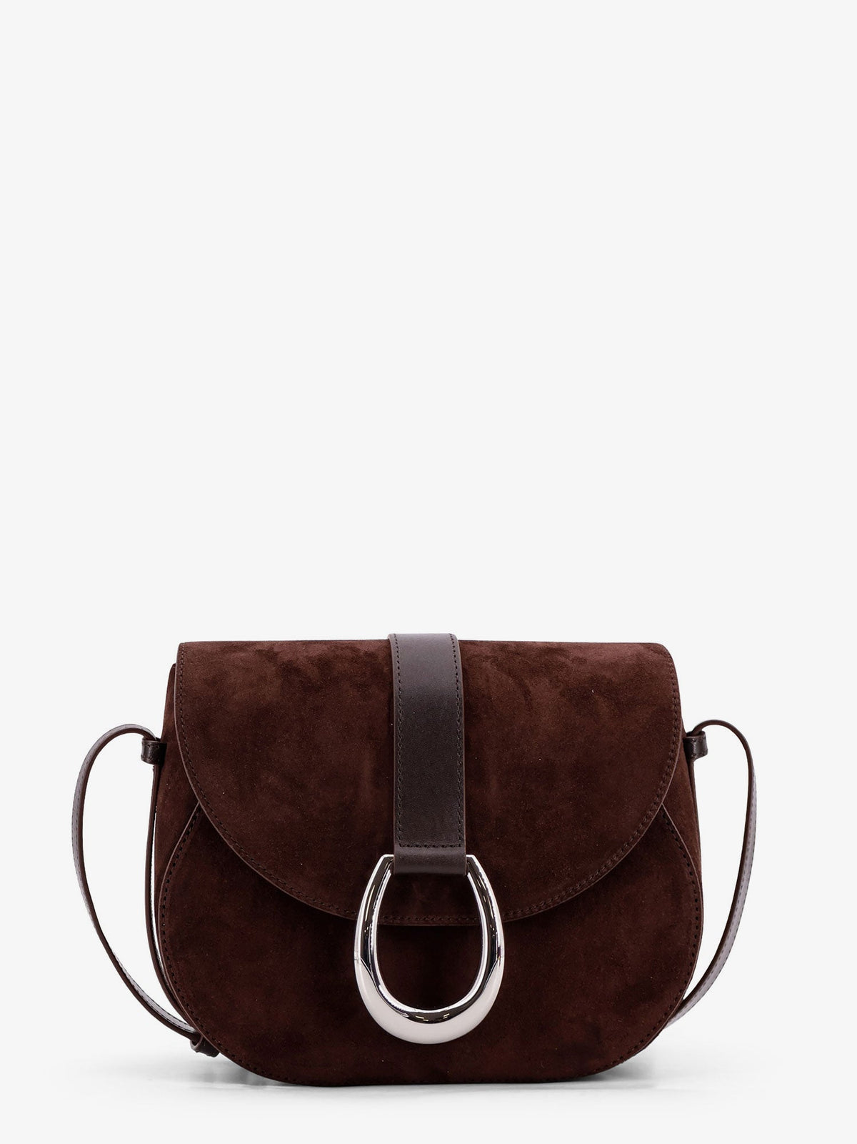 Staud Bella Saddle suede crossbody bag - Espresso