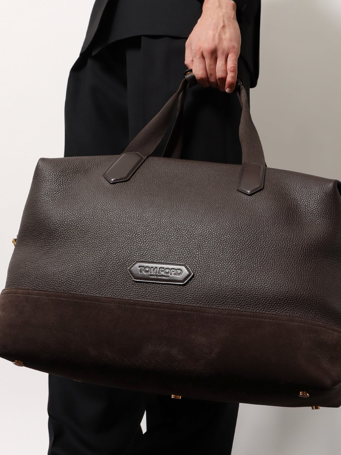 Tom Ford Leather Travel Bag With Suede Inserts