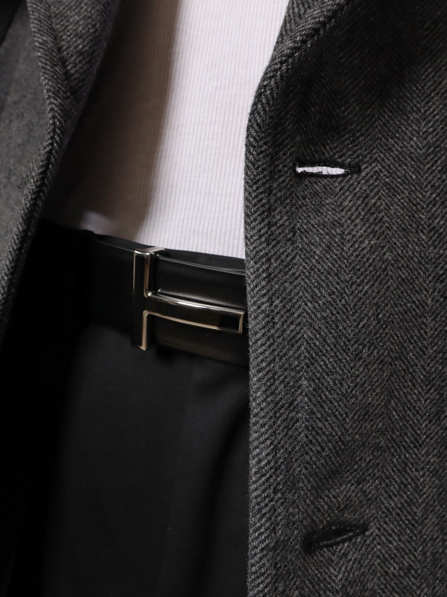 Tom Ford Leather Belt With Metal Logo Buckle