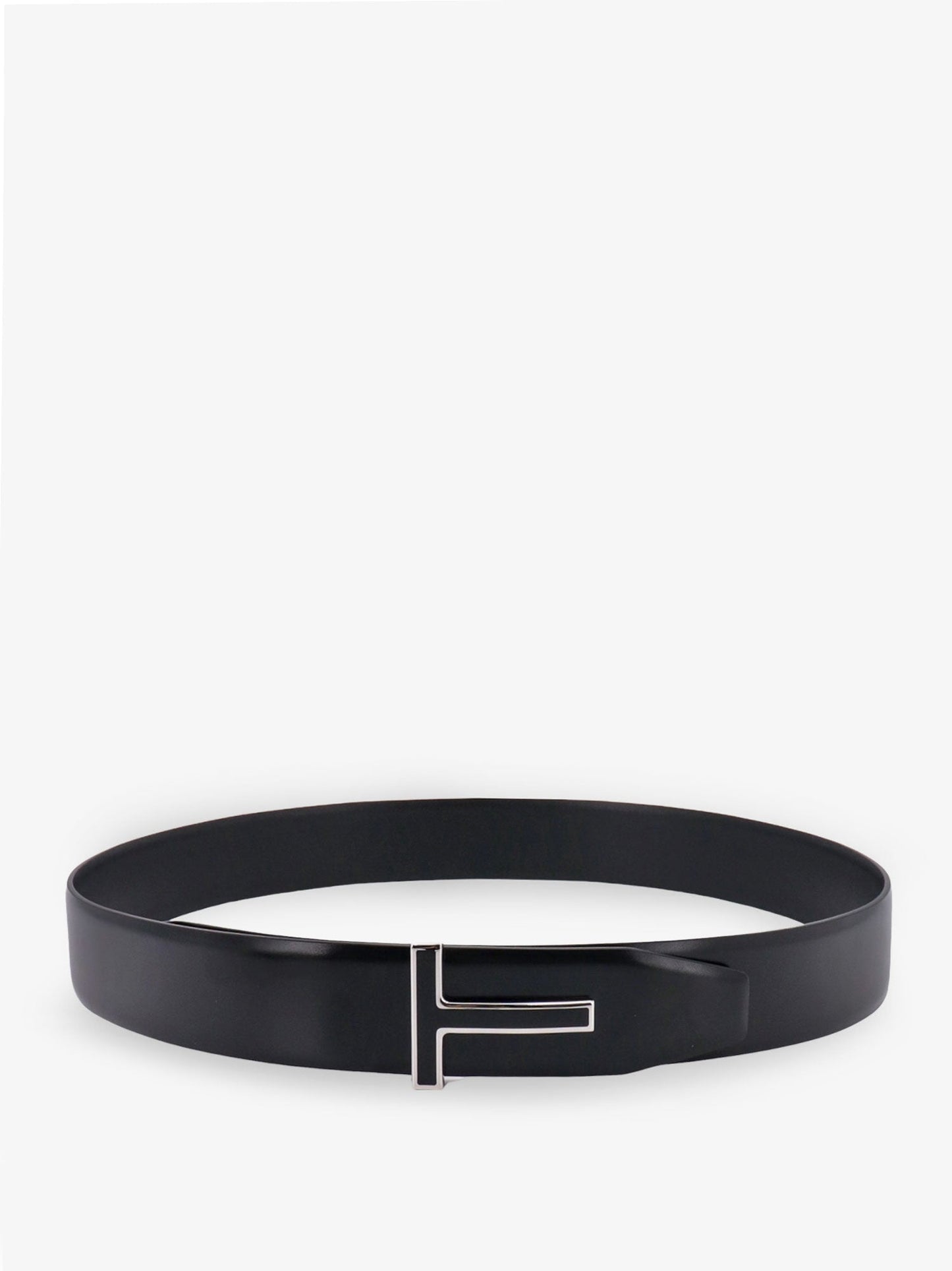 Tom Ford Leather Belt With Metal Logo Buckle