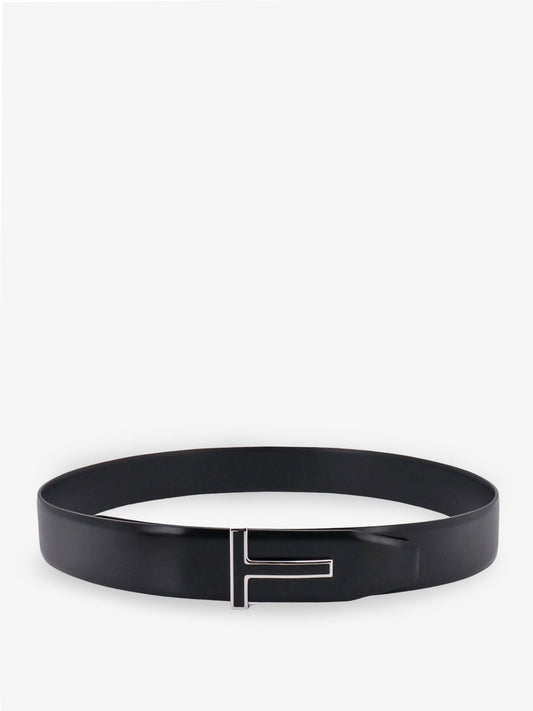 Tom Ford Leather Belt With Enameled Logo
