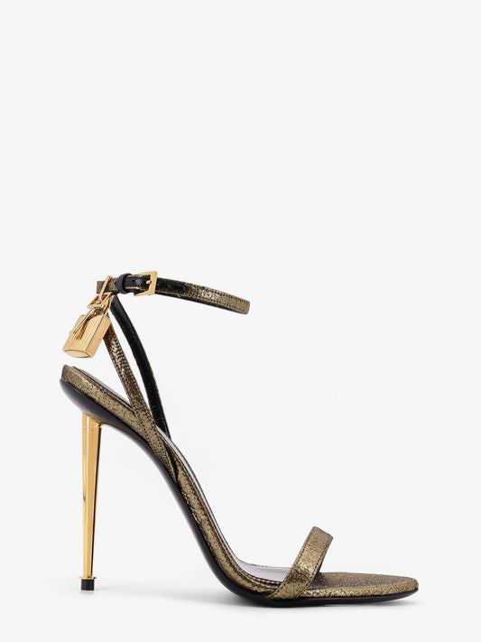 Tom Ford Laminated Leather Sandals With Iconic Padlock