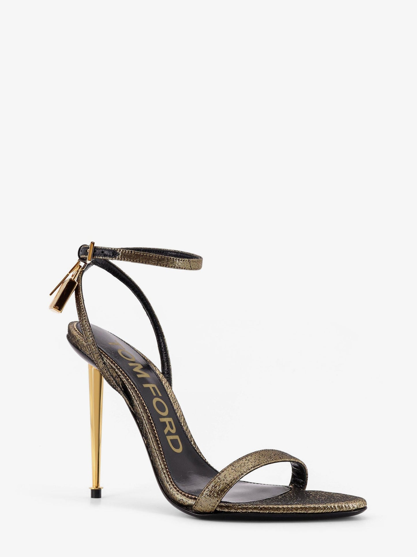Tom Ford Laminated Leather Sandals With Iconic Padlock