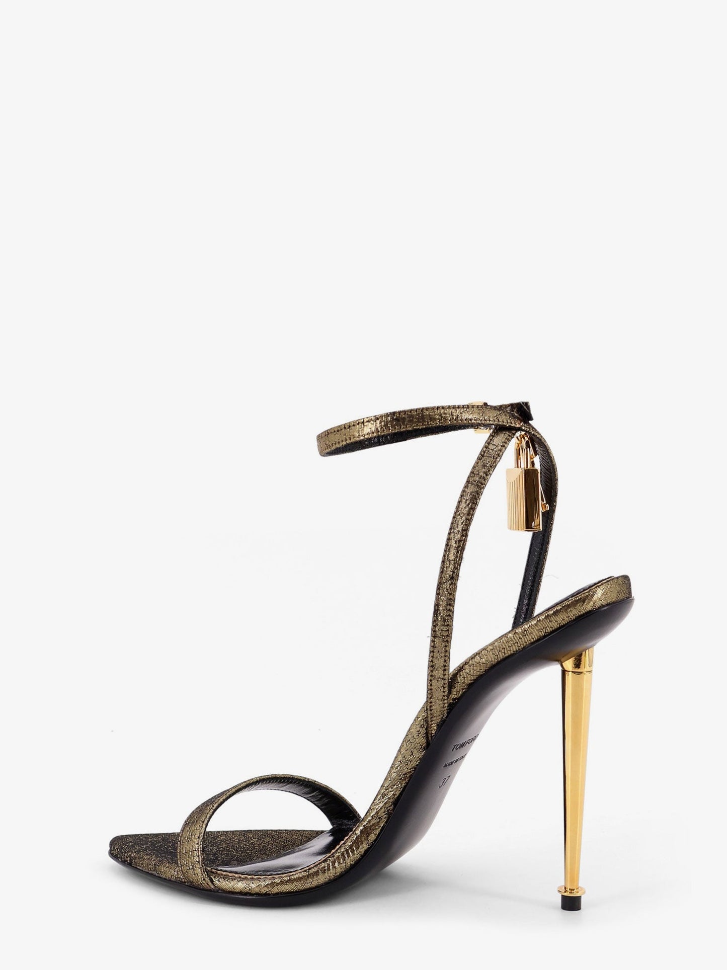 Tom Ford Laminated Leather Sandals With Iconic Padlock