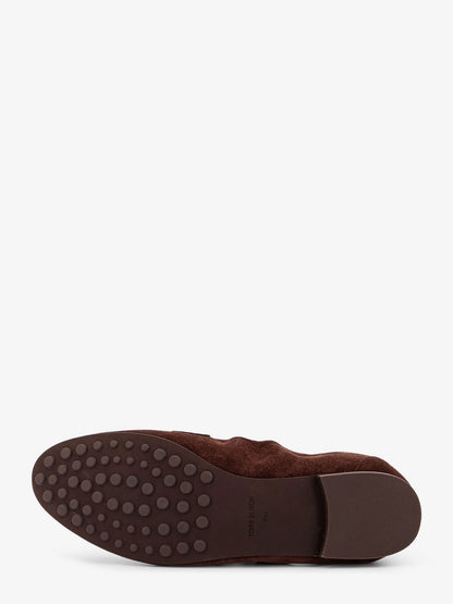 Tory Burch Suede loafer with metal logo detail - Black