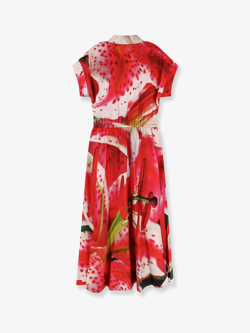 Tory Burch Printed silk chemisier/dress - Pink Lily
