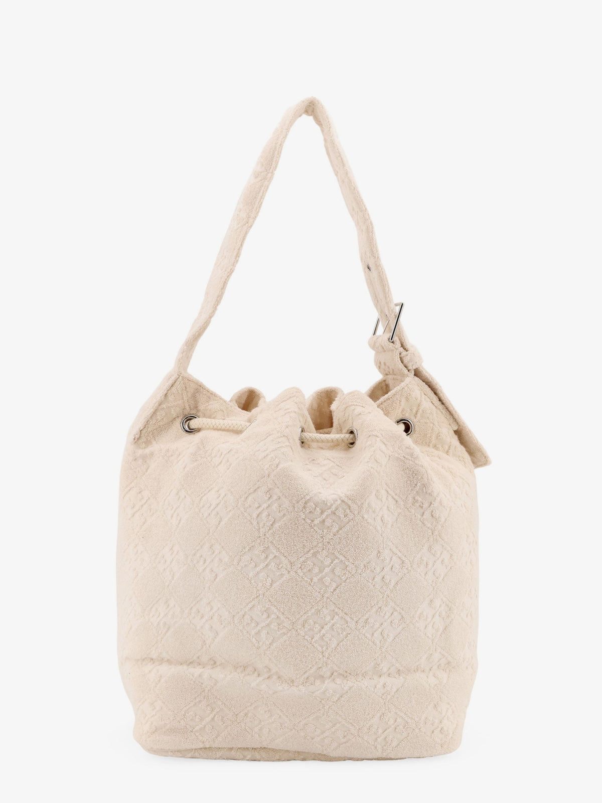 Tory Burch T Monogram Terry canvas bucket bag - New Ivory