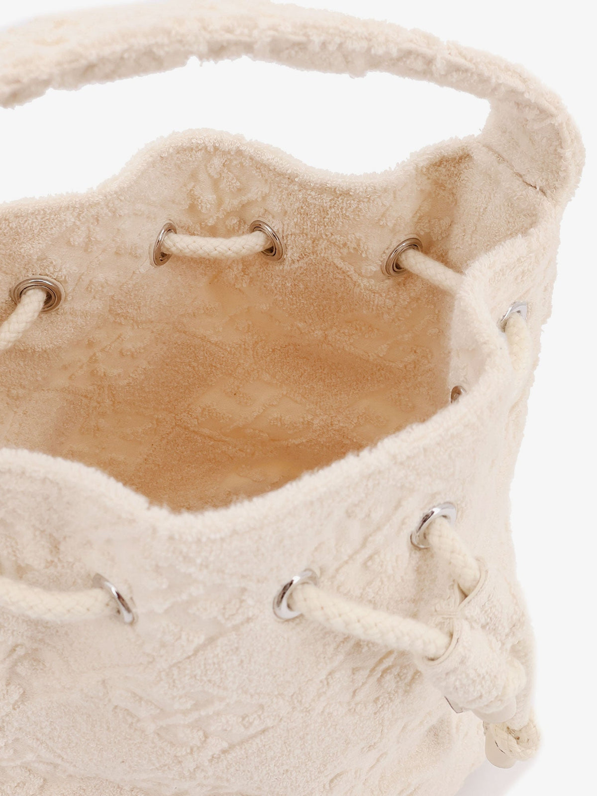 Tory Burch T Monogram Terry Mini canvas bucket bag - New Ivory