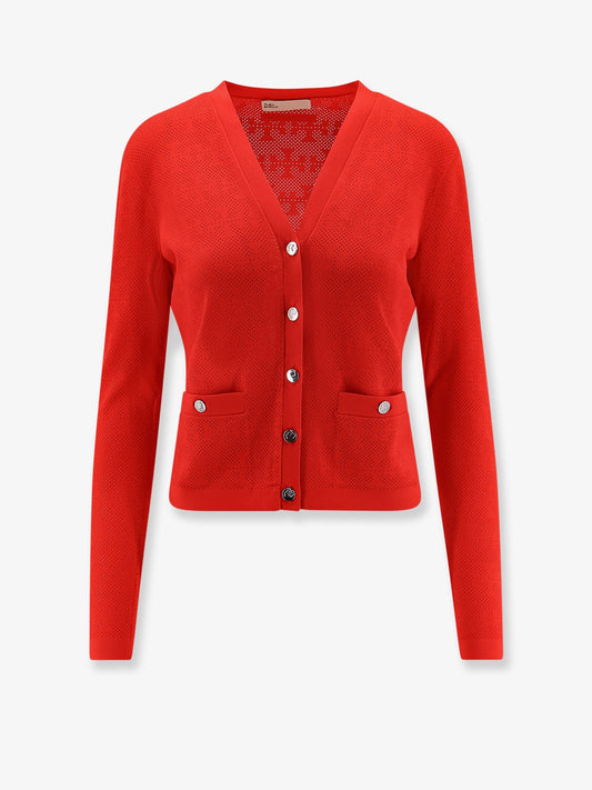 Tory Burch T Monogram Jacquard Viscose Blend Cardigan