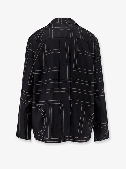 Toteme Silk Shirt With Monogram Logo Embroidery