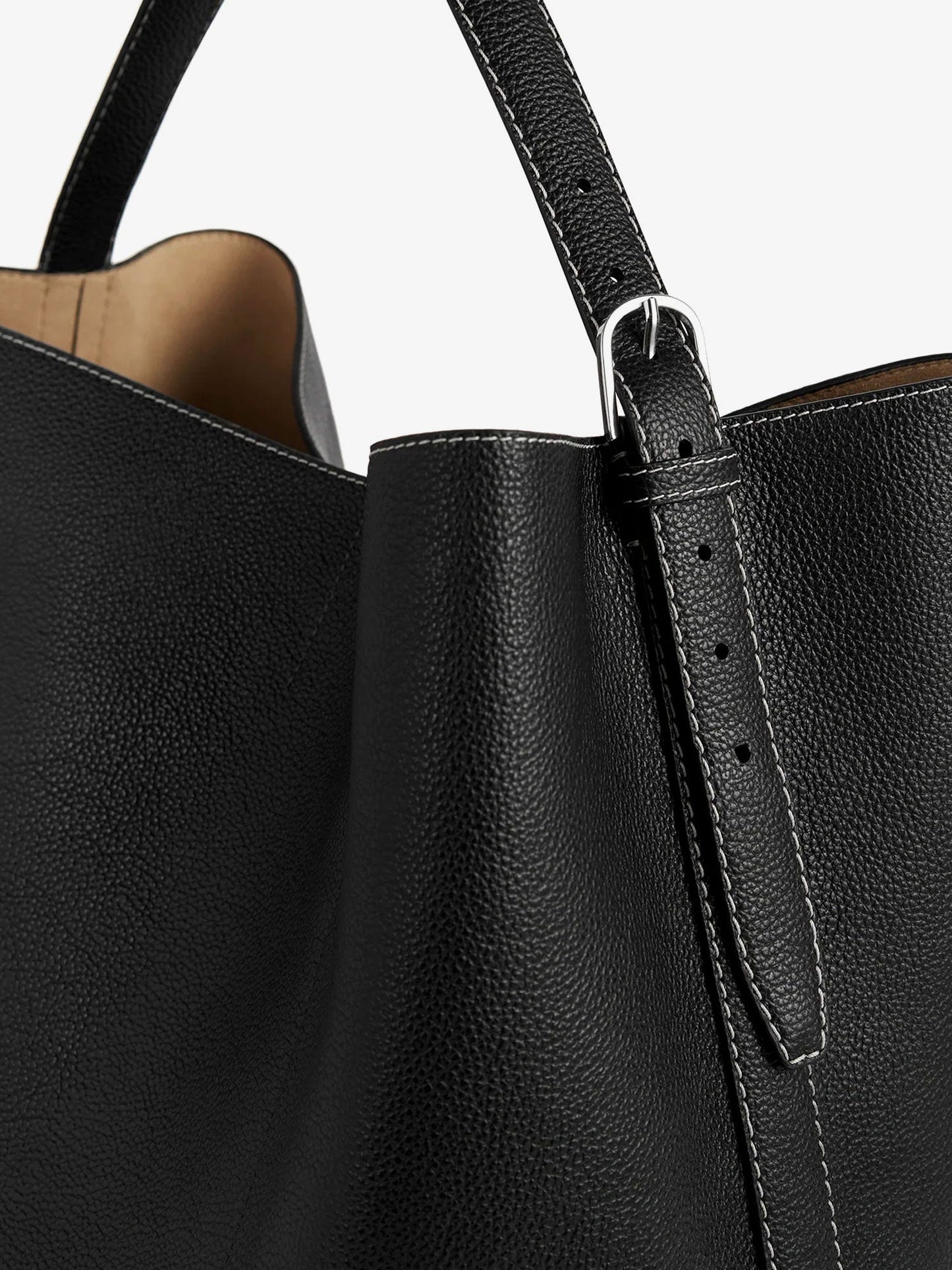 Toteme Leather Belted Tote Shoulder Bag