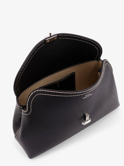Toteme T Lock Leather Clutch With Contrasting Stitchings