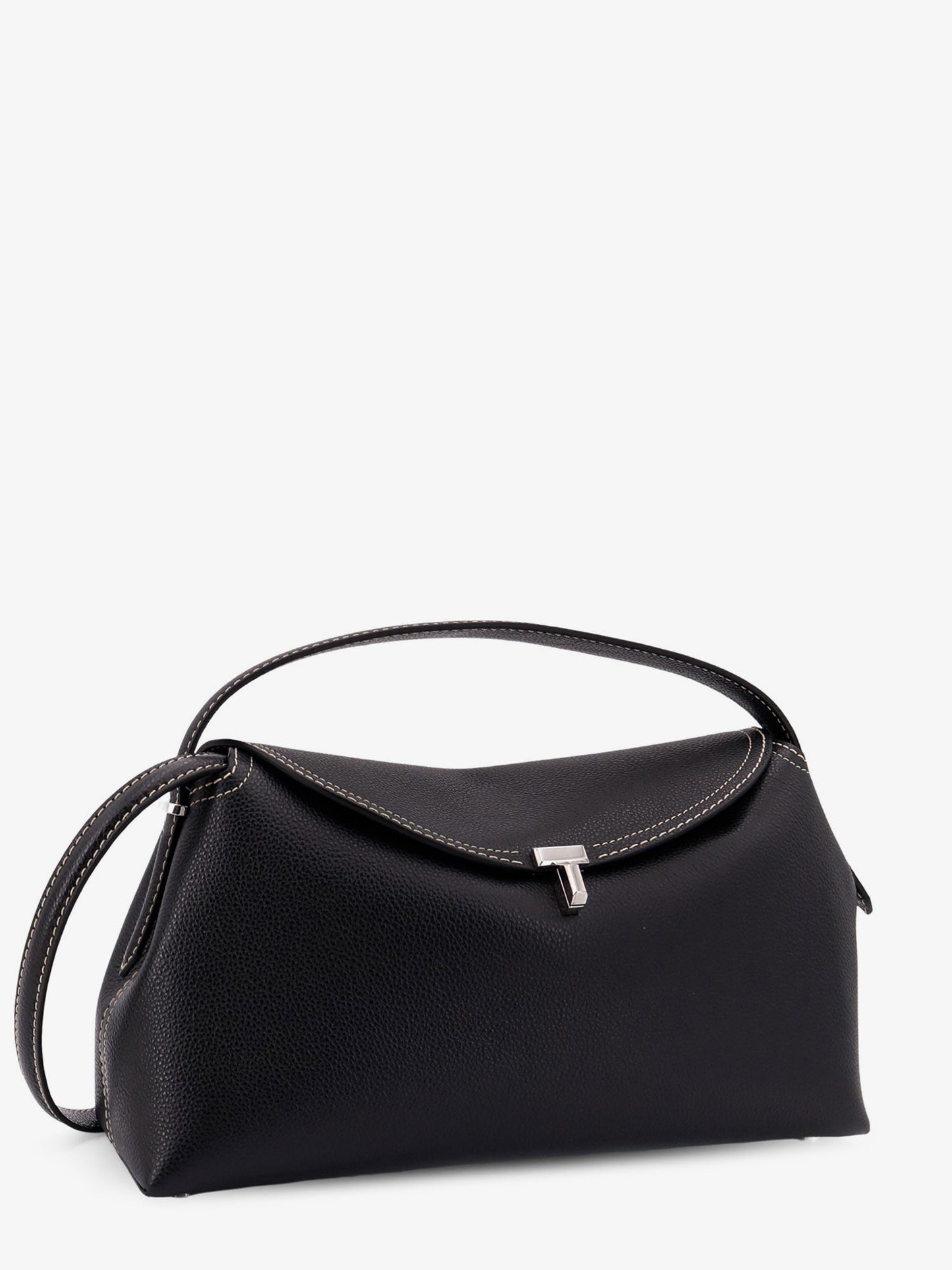 Toteme T Lock Leather Handbag With Contrasting Stitching