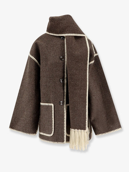 Toteme Embroidered Scarf Wool Blend Jacket