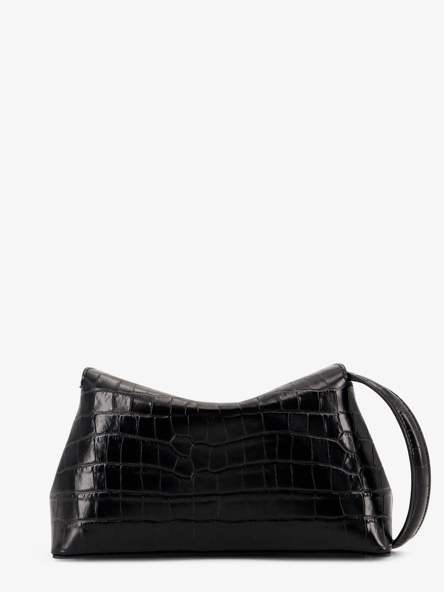 Toteme T Lock Clutch Leather Shoulder Bag With Croco Effect