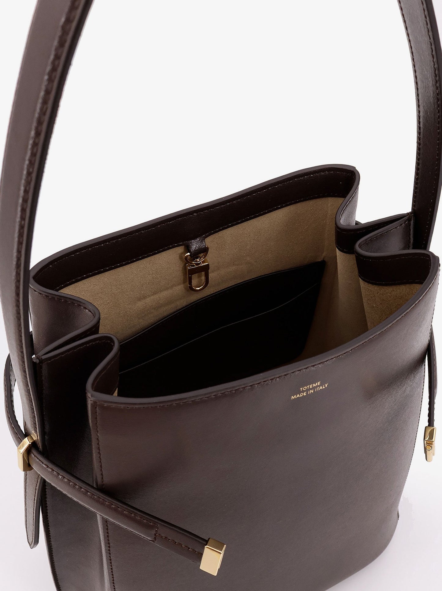 Toteme Leather Bucket Bag With Frontal Strap