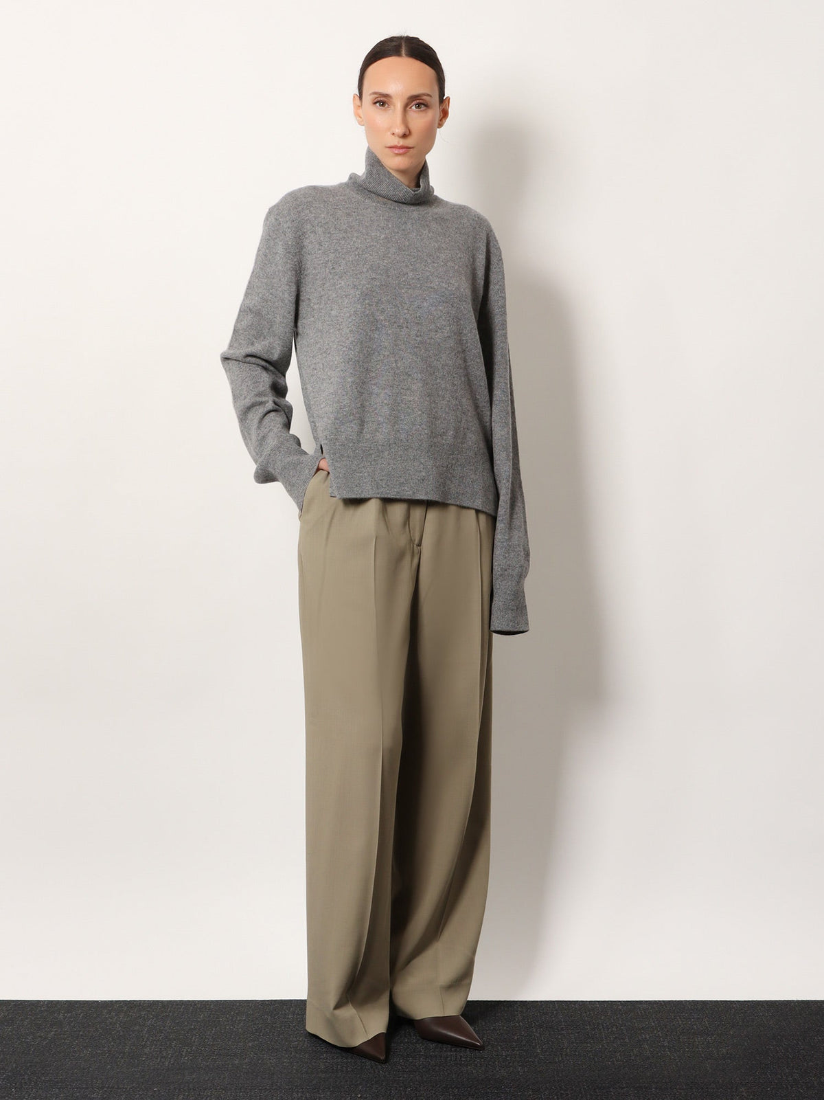Toteme Cashmere turtleneck sweater - Grey Melange