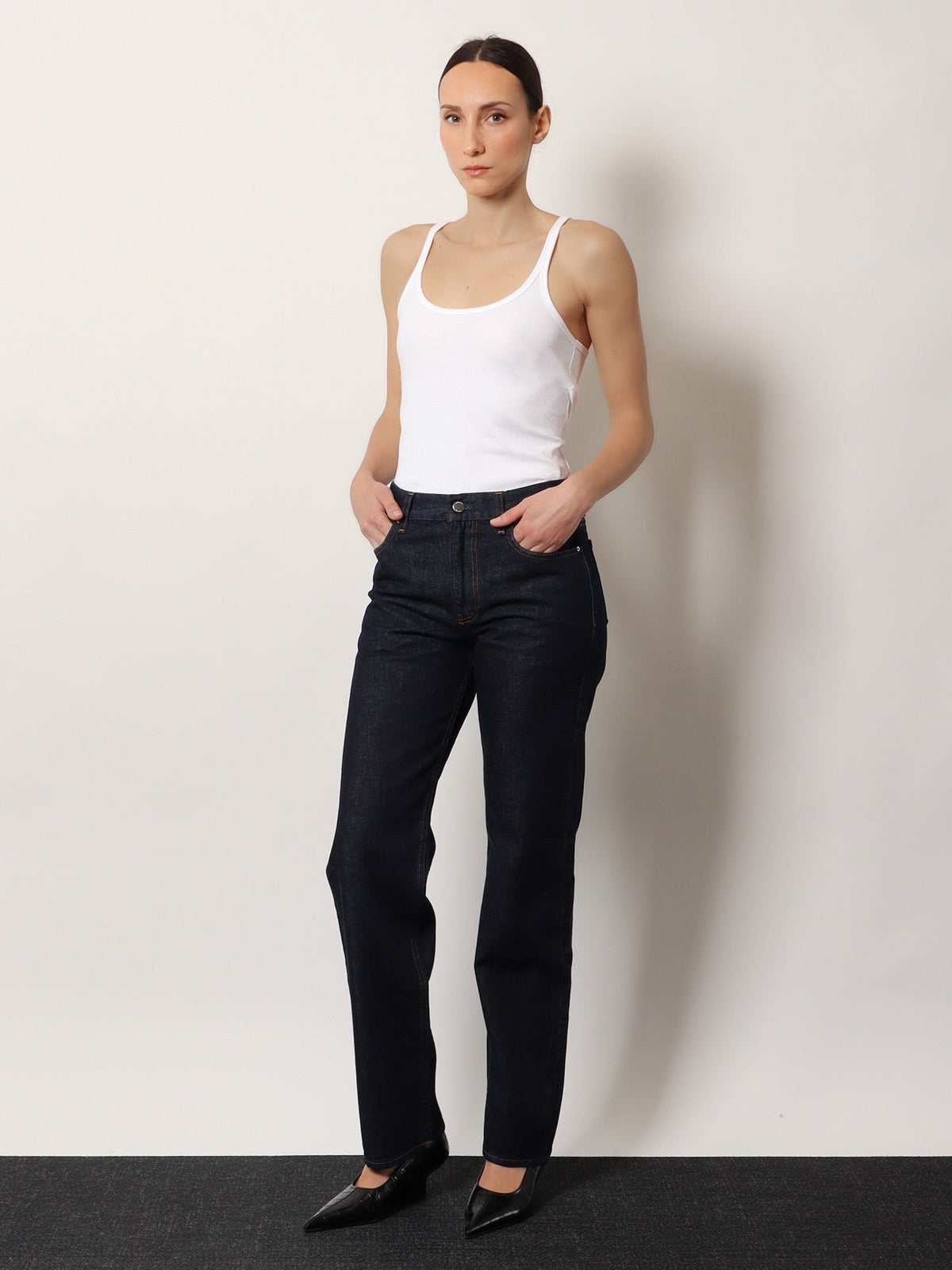 Toteme Low straight denim jeans - Rinsed Blue