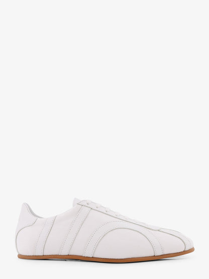 Toteme Canvas Low Top Sneakers With Leather Profiles
