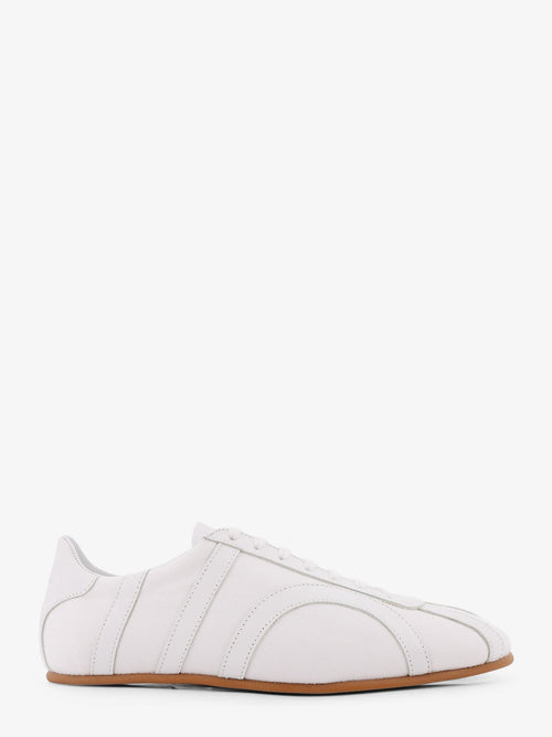 Toteme Canvas low-top sneakers with leather profiles - White