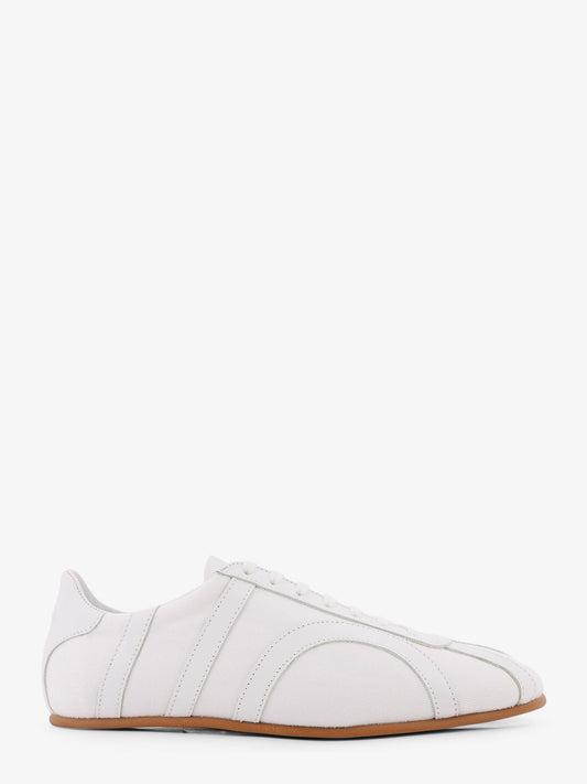 Toteme Canvas Low Top Sneakers With Leather Profiles