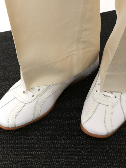 Toteme Canvas low-top sneakers with leather profiles - White