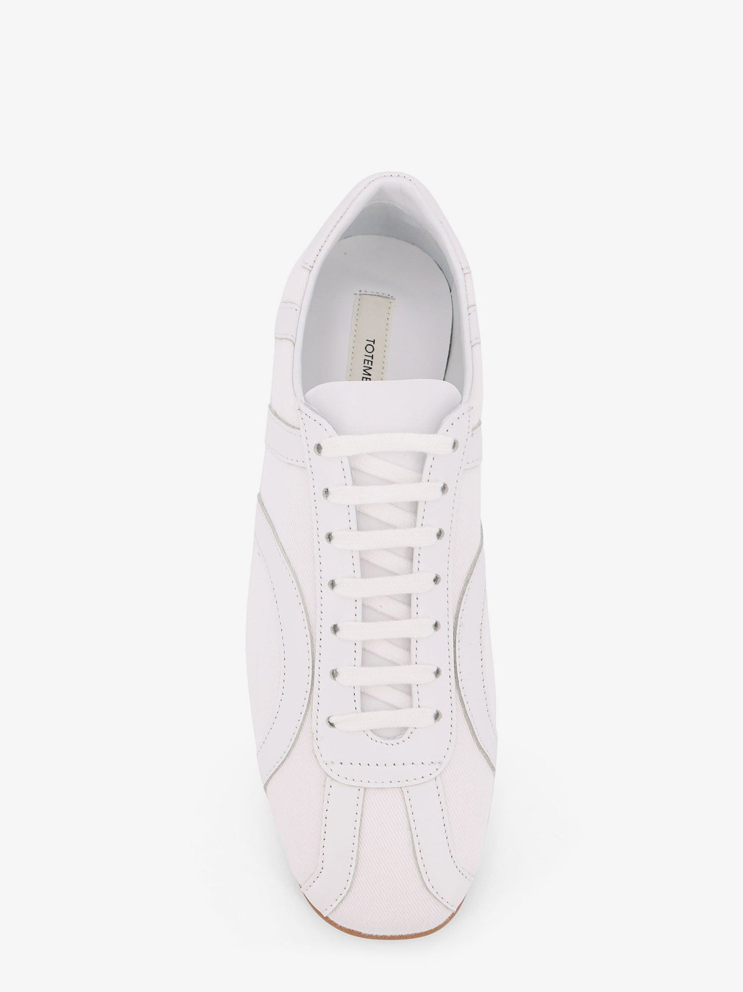 Toteme Canvas Low Top Sneakers With Leather Profiles
