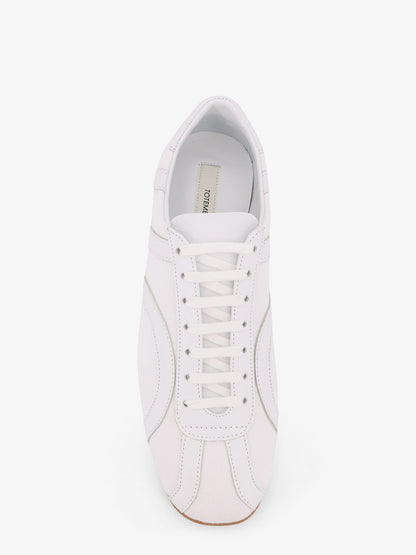 Toteme Canvas Low Top Sneakers With Leather Profiles