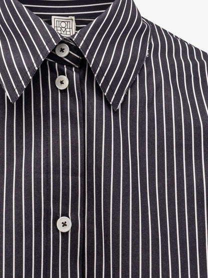 Toteme Striped Kimono Sleeve Shirtdress