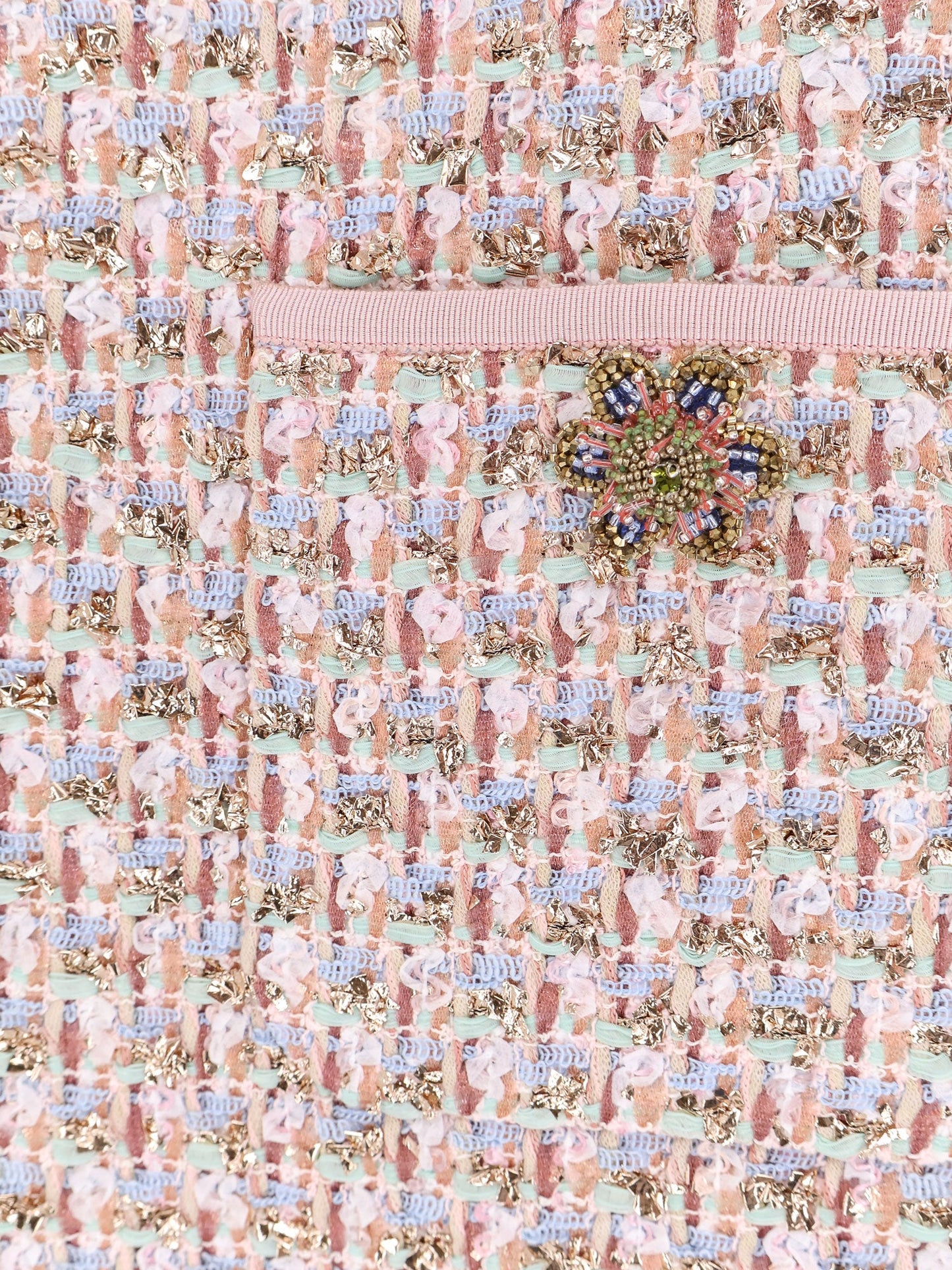 Valentino Embroidered Ribbon Tweed Dress