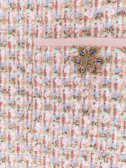 Valentino Embroidered Ribbon Tweed Dress