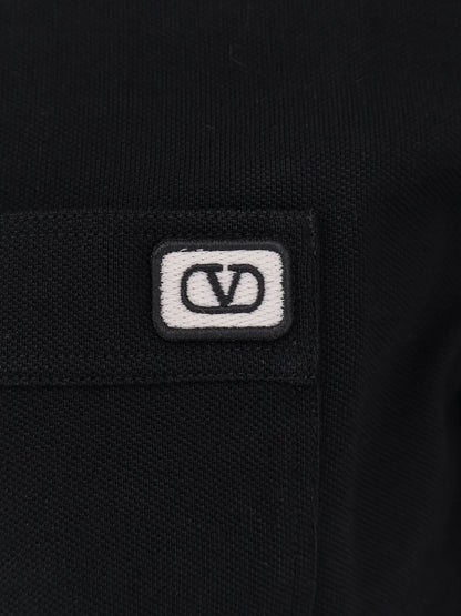 Valentino Cotton Polo Shirt With Contrasting Profiles