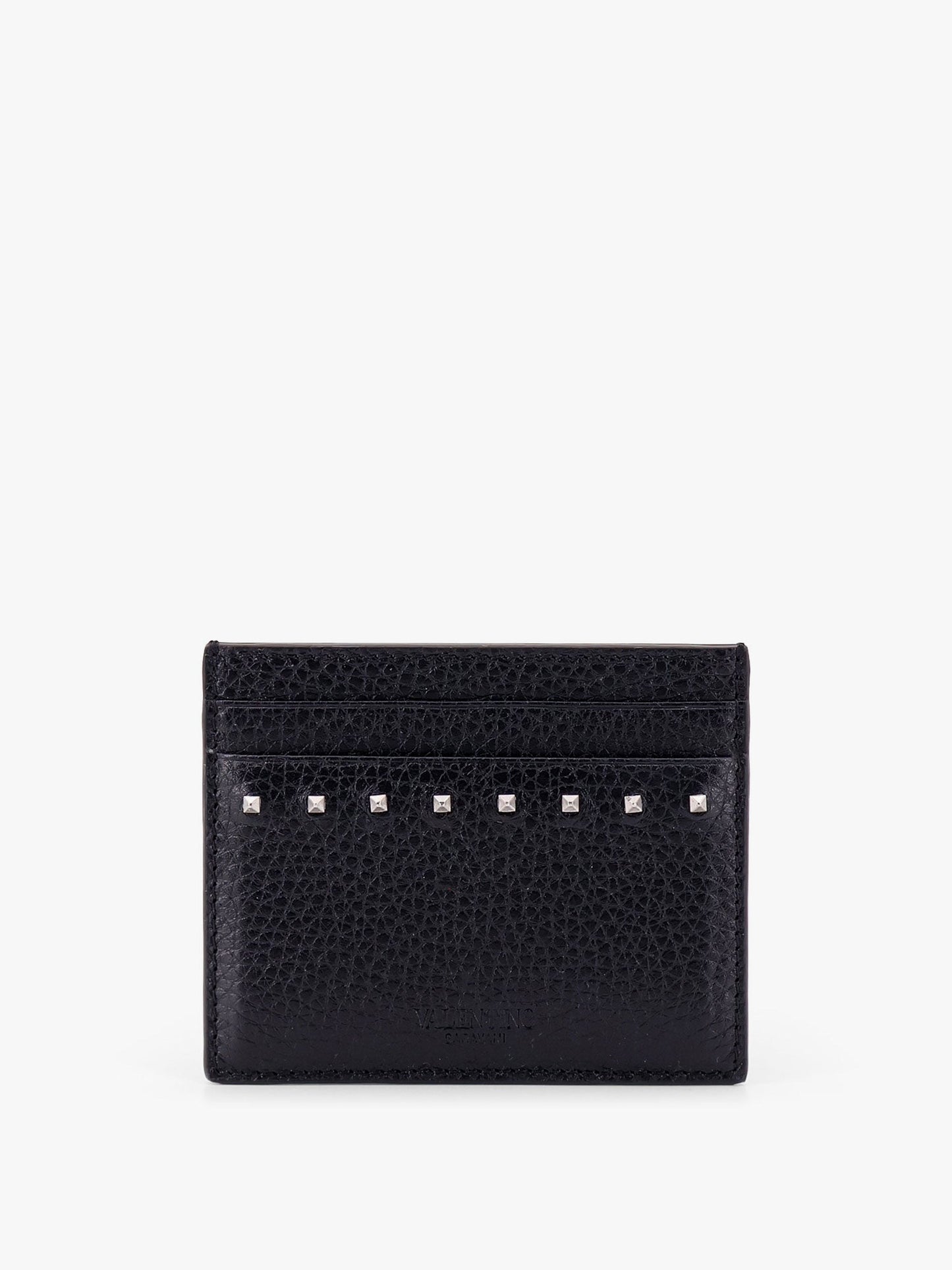 Valentino Garavani Leather Card Holder With Stud Detail