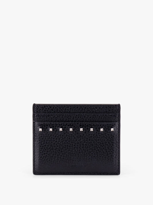 Valentino Garavani Leather Card Holder With Stud Detail
