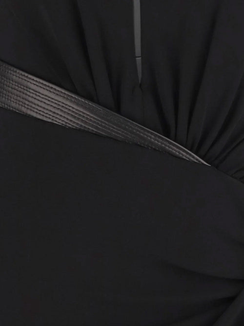 Versace Crepe mini dress with V-neckline - Black