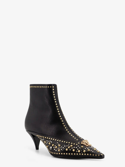 Versace Leather ankle boots - Black-Versace Gold+Palladium