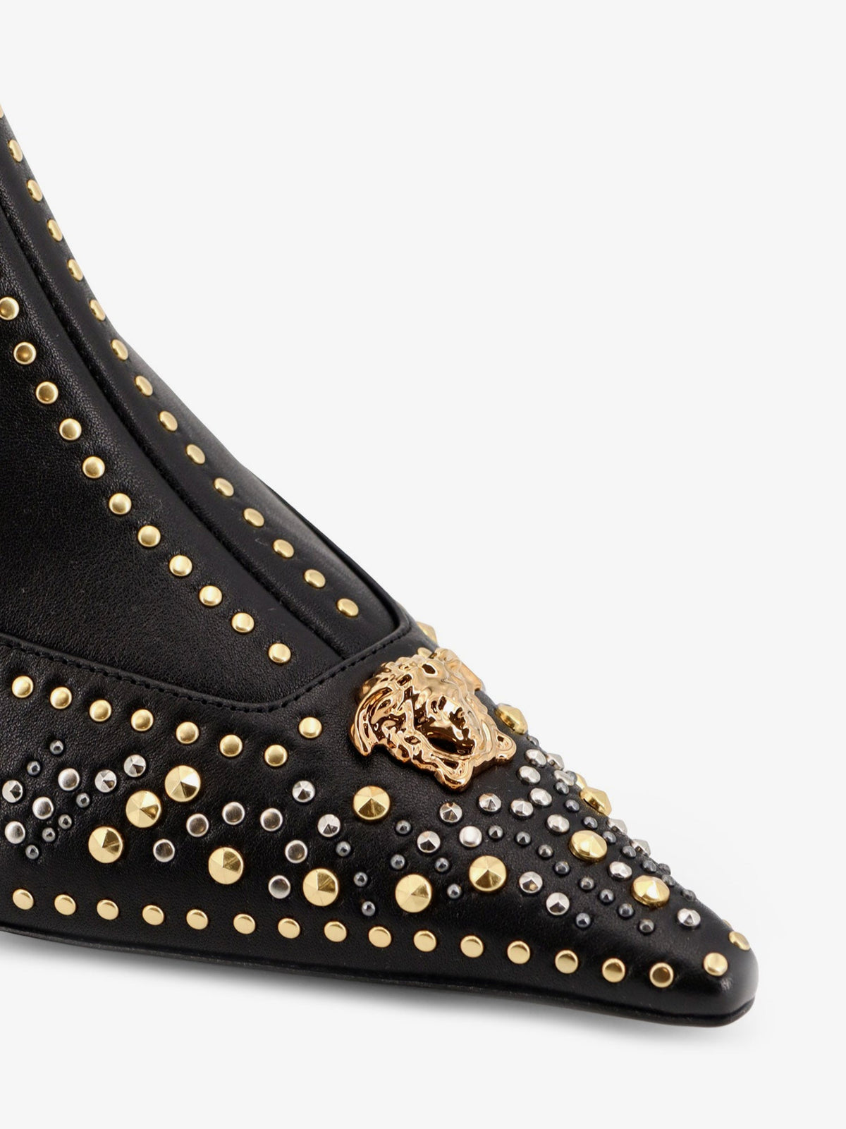 Versace Leather ankle boots - Black-Versace Gold+Palladium